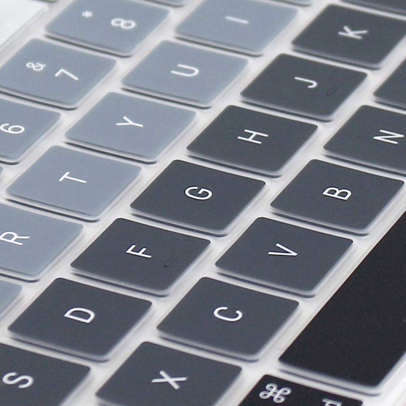 ProElife Ultra Thin Silicone Keyboard Cover Skin for 2021 2020 MacBook Air 13 Inch with Touch ID (MODLE A2179 and A2337 Apple M1 Chip, U.S Layout) Keyboard Accessories Protector (Ombre Gray) - Image 5